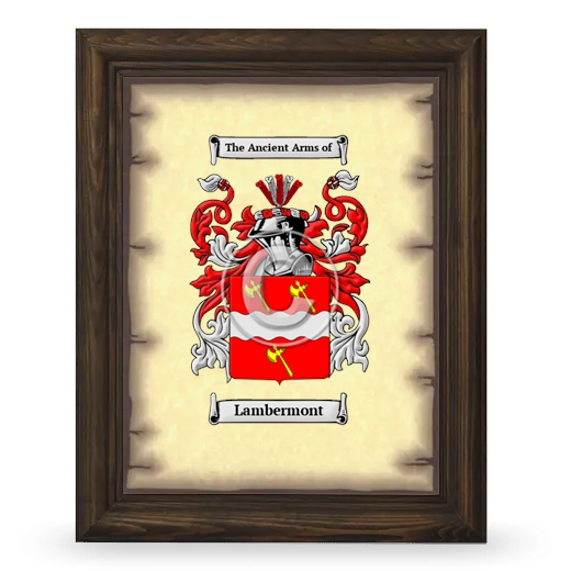 Lambermont Coat of Arms Framed - Brown