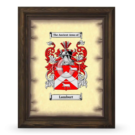 Lamburt Coat of Arms Framed - Brown