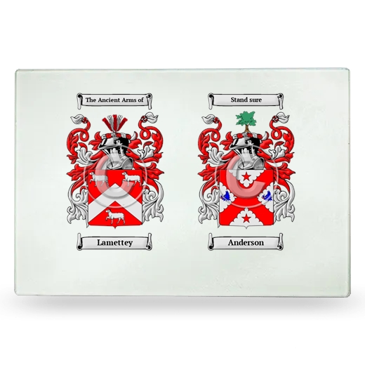 Double Coat of Arms Glass Cutting Board