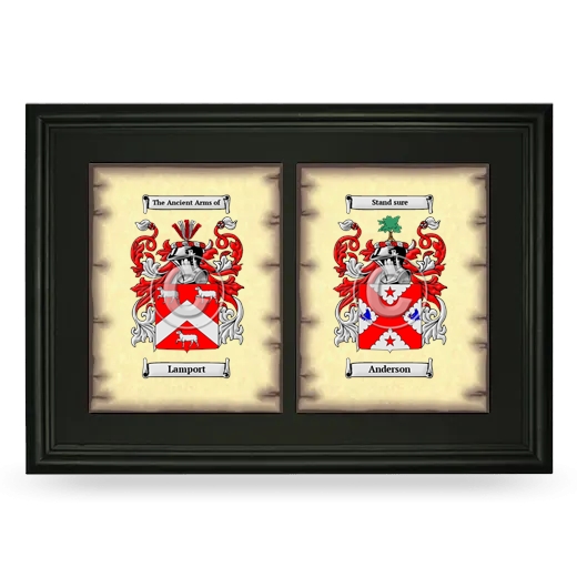 Double Coat of Arms Framed - Black