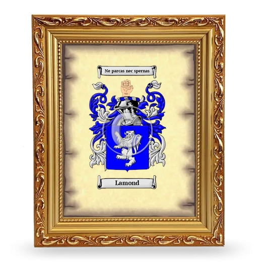 Lamond Coat of Arms Framed - Gold