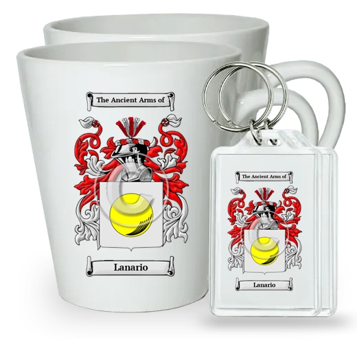 Lanario Pair of Latte Mugs and Pair of Keychains