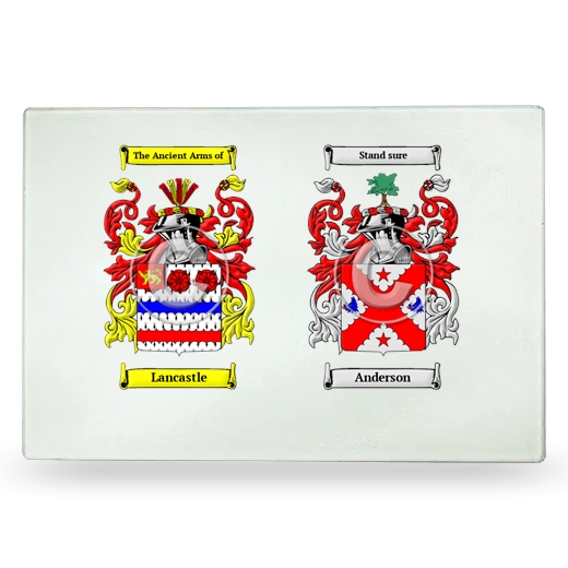 Double Coat of Arms Glass Cutting Board