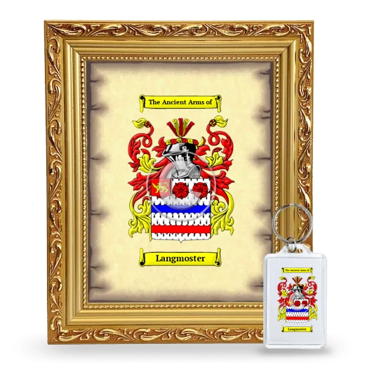 Langmoster Framed Coat of Arms and Keychain - Gold