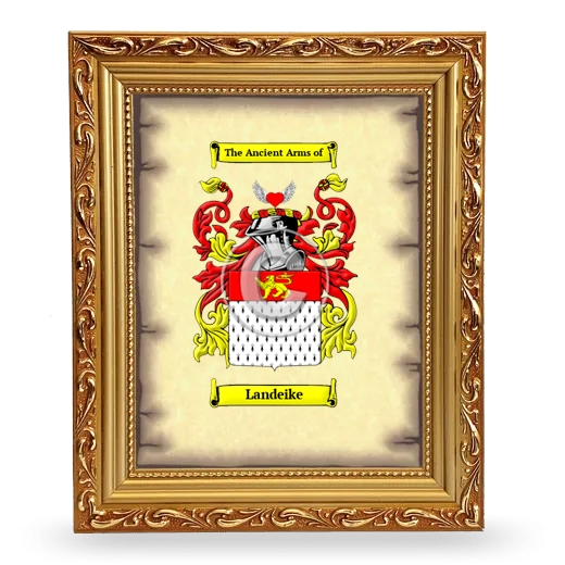 Landeike Coat of Arms Framed - Gold