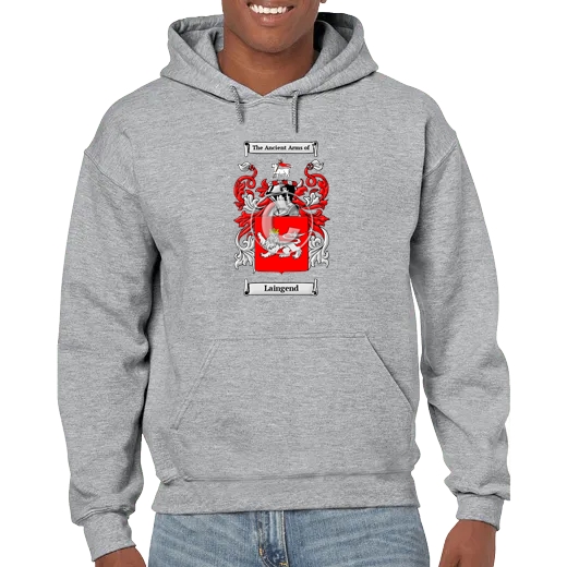 Laingend Grey Unisex Coat of Arms Hooded Sweatshirt