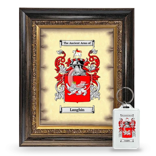 Langhin Framed Coat of Arms and Keychain - Heirloom