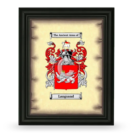 Langsand Coat of Arms Framed - Black