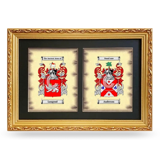 Double Coat of Arms Framed - Gold