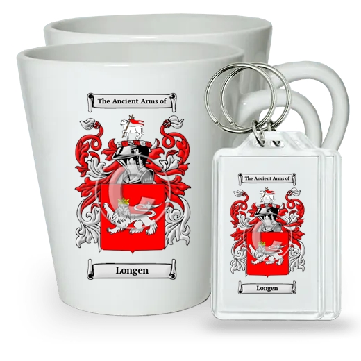 Longen Pair of Latte Mugs and Pair of Keychains