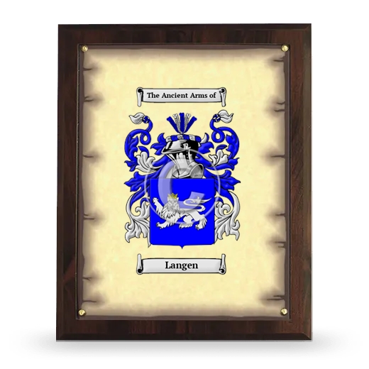 Langen Coat of Arms Plaque