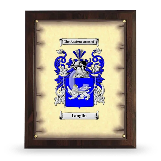 Langlin Coat of Arms Plaque