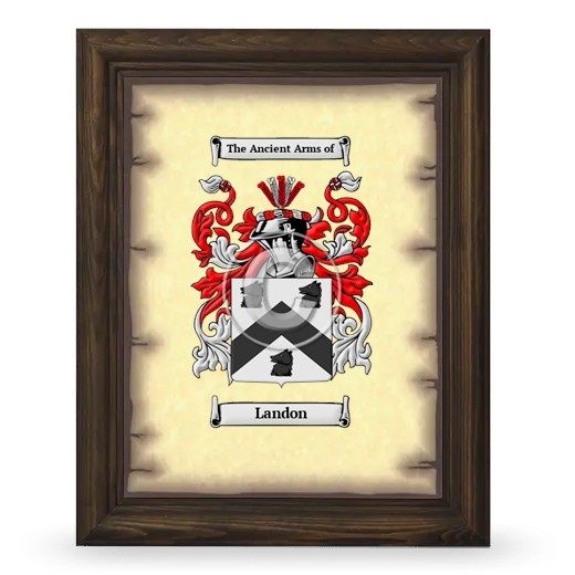 Landon Coat of Arms Framed - Brown