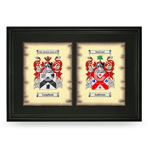 Double Coat of Arms Framed - Black