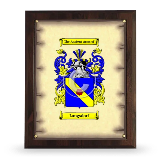 Langsdorf Coat of Arms Plaque