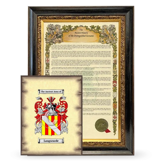 Langsearde Framed History and Coat of Arms Print - Heirloom