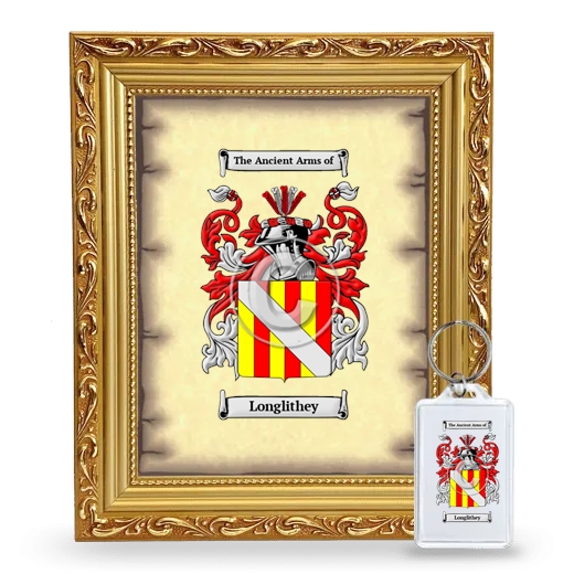 Longlithey Framed Coat of Arms and Keychain - Gold