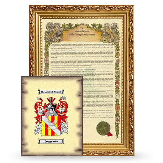 Longsarte Framed History and Coat of Arms Print - Gold