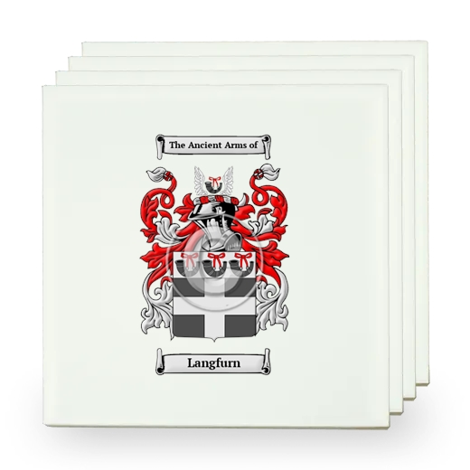 Langfurn Set of Four Small Tiles with Coat of Arms