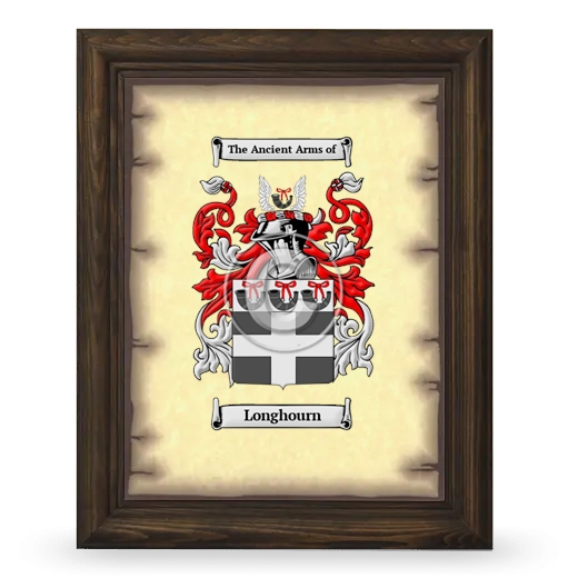 Longhourn Coat of Arms Framed - Brown