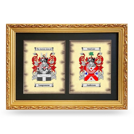 Double Coat of Arms Framed - Gold