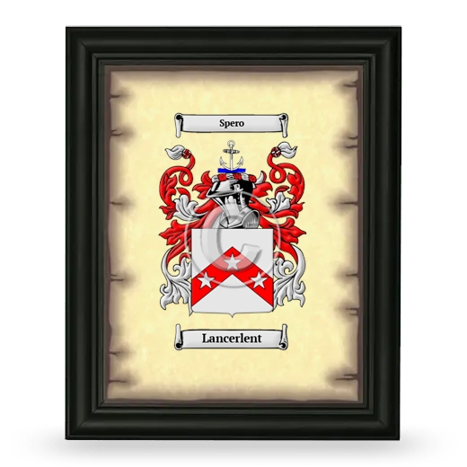 Lancerlent Coat of Arms Framed - Black