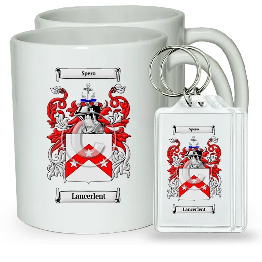 Lancerlent Pair of Coffee Mugs and Pair of Keychains