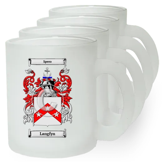 Langfyn Set of 4 Frosted Glass Mugs