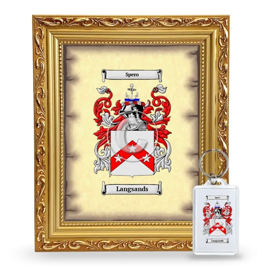 Langsands Framed Coat of Arms and Keychain - Gold