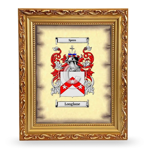Longlane Coat of Arms Framed - Gold