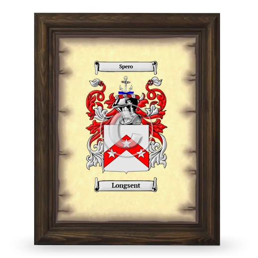 Longsent Coat of Arms Framed - Brown