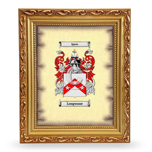 Longwane Coat of Arms Framed - Gold