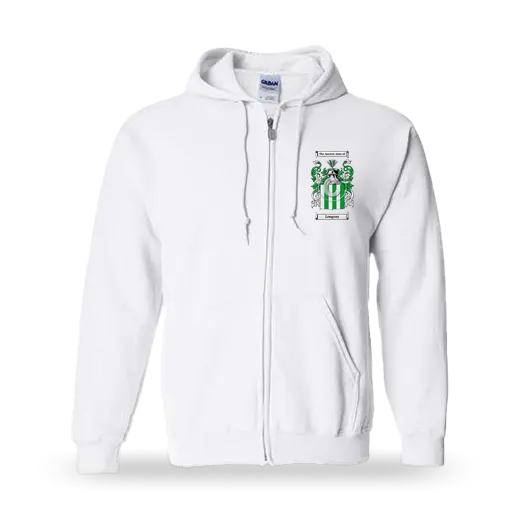 Longsay Unisex Coat of Arms Zip Sweatshirt - White