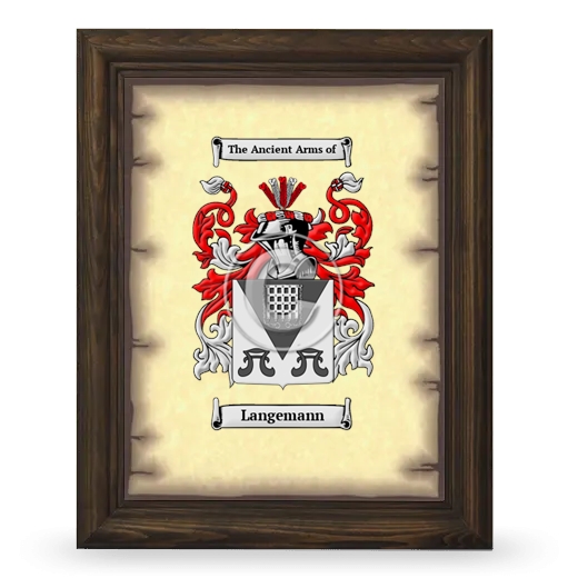 Langemann Coat of Arms Framed - Brown