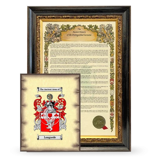 Longsede Framed History and Coat of Arms Print - Heirloom