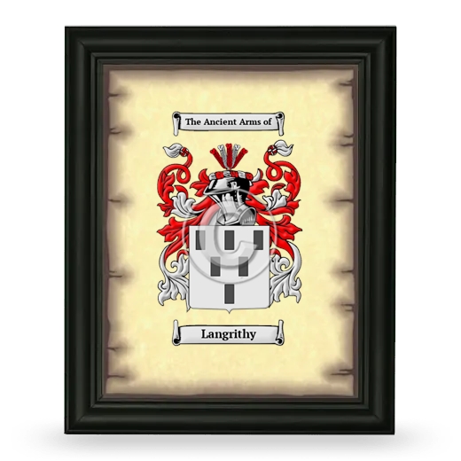 Langrithy Coat of Arms Framed - Black