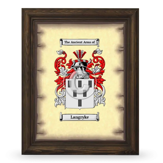 Langryke Coat of Arms Framed - Brown