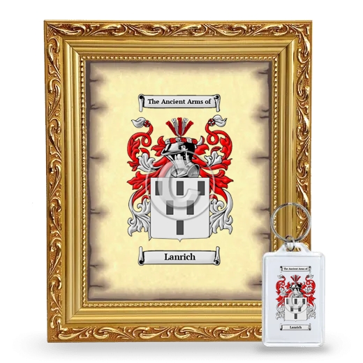 Lanrich Framed Coat of Arms and Keychain - Gold