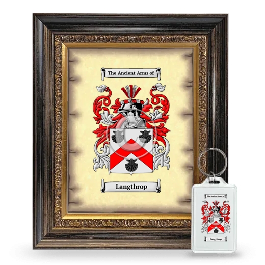 Langthrop Framed Coat of Arms and Keychain - Heirloom