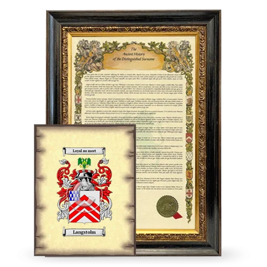 Langstolm Framed History and Coat of Arms Print - Heirloom