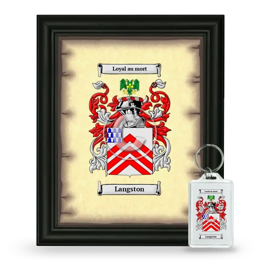 Langston Framed Coat of Arms and Keychain - Black