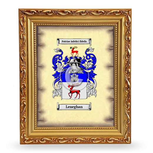 Leneghan Coat of Arms Framed - Gold