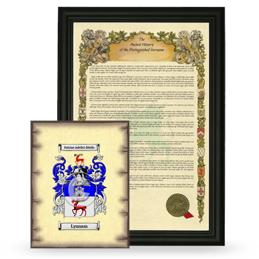 Lynnam Framed History and Coat of Arms Print - Black