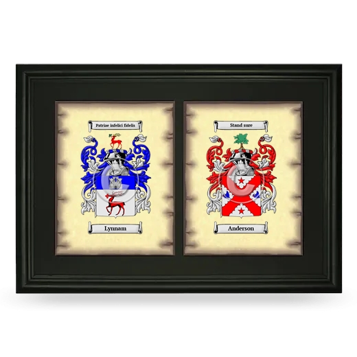 Double Coat of Arms Framed - Black