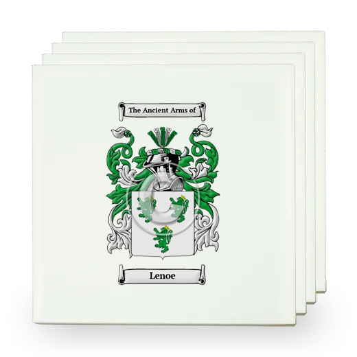 Lenoe Set of Four Small Tiles with Coat of Arms