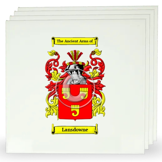 Lansdowne Set of Four Large Tiles with Coat of Arms