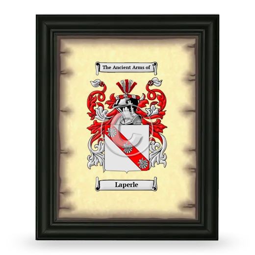 Laperle Coat of Arms Framed - Black