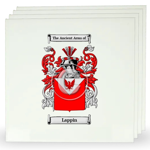 Lappin Set of Four Large Tiles with Coat of Arms