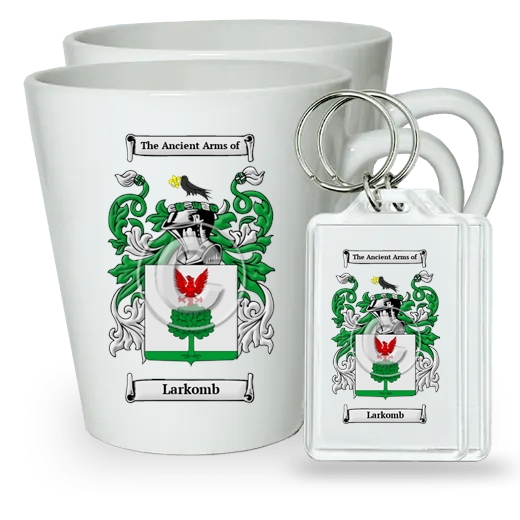 Larkomb Pair of Latte Mugs and Pair of Keychains