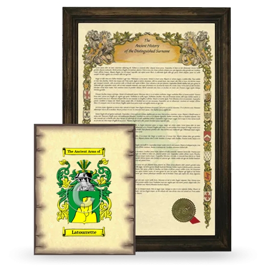 Latourrette Framed History and Coat of Arms Print - Brown